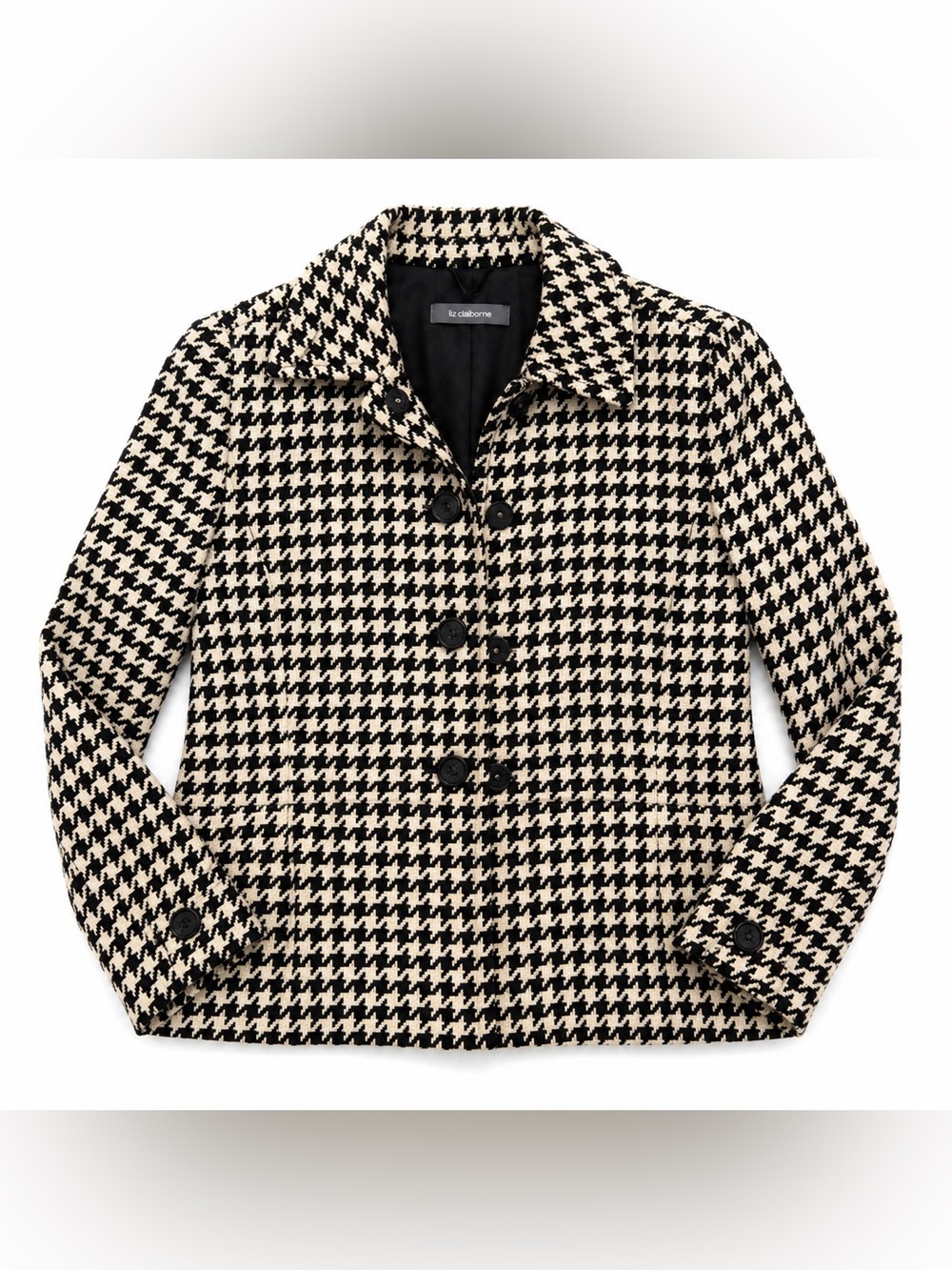 Vintage Liz Claiborne Houndstooth Blazer Jacket S 6